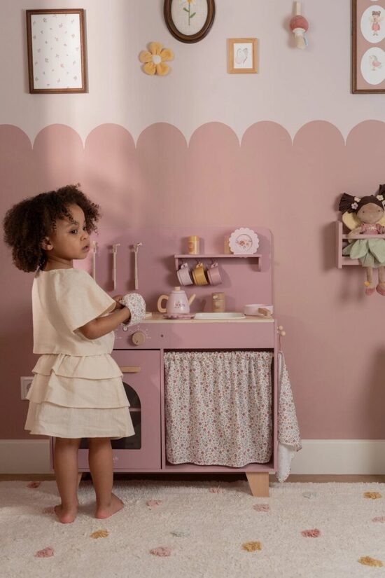 Little Dutch Wooden Play Kitchen with sound Pink 2501